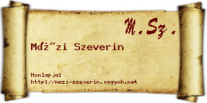 Mázi Szeverin névjegykártya